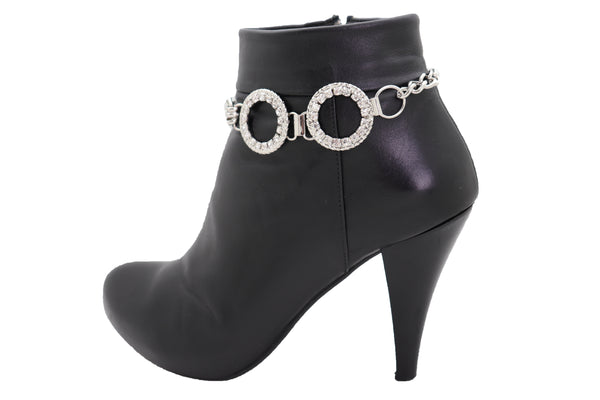 Brand New Women Silver Metal Chain Boot Bracelet Western Shoe Circle Round Anklet Charm