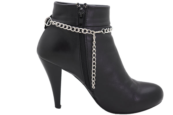 Brand New Women Silver Metal Chain Boot Bracelet Western Shoe Circle Round Anklet Charm