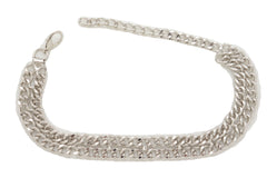 Silver Double Strand Chain Link Boot Chain