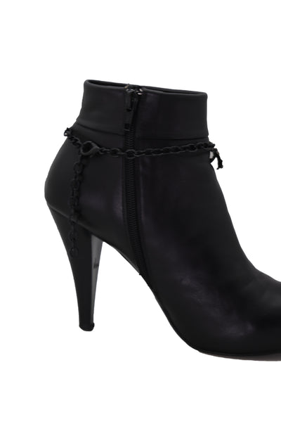 Women Silver Metal Chain Boot Bracelet Shoe Infinity Bow Charm