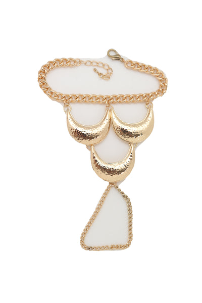 Brand New Women Wrist Bracelet Jewelry Gold Metal Hand Chain Ring Moon Crescent Charms Hot