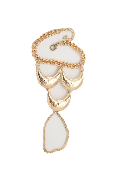 Brand New Women Wrist Bracelet Jewelry Gold Metal Hand Chain Ring Moon Crescent Charms Hot