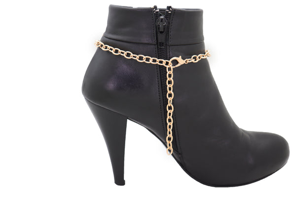 Brand New Women Gold Metal Chain Boot Bracelet Shoe Fancy Silver Bling Flower Charm Anklet