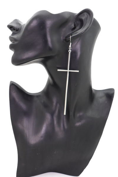 Brand New Women Large Size Metal Cross Earrings Set Hook Closer Fashion Religious Jewelry