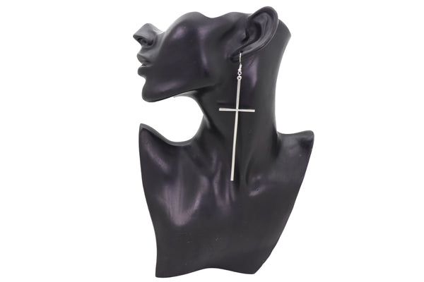 Brand New Women Large Size Metal Cross Earrings Set Hook Closer Fashion Religious Jewelry