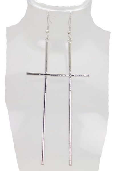 Brand New Women Large Size Metal Cross Earrings Set Hook Closer Fashion Religious Jewelry