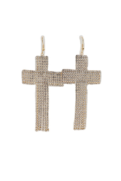 Brand New Women Earrings Set Big Fashion Jewelry Gold Metal Long Bling Cross Charm Tassel