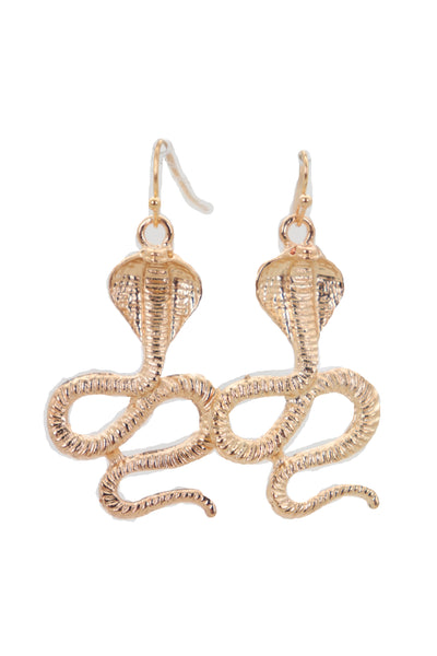 Brand New Women Hook Earrings Set Fashion Jewelry Gold Metal Cobra Snake Charm Great Look