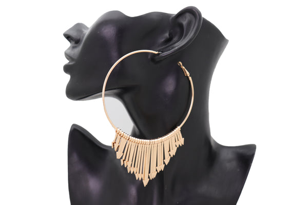 Brand New Women Earrings Set Special Fashion Jewelry Gold Metal Hoop Arrow Head Sexy Charm