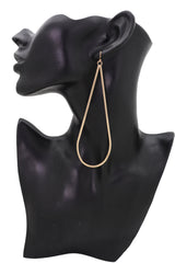 Hook Earrings Set Gold Color Metal Dangle Water Drop Hoop