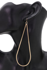 Hook Earrings Set Gold Color Metal Dangle Water Drop Hoop