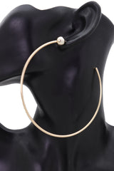 Earrings Set Gold Metal Large Size Open Hoop Style Sexy