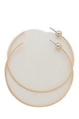 Earrings Set Gold Metal Large Size Open Hoop Style Sexy