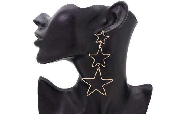 Brand New Women Long Drop Hook Earrings Set Fashion Jewelry Stars Charm Texas Lone Star
