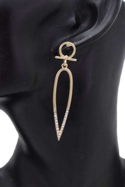 Brand New Women Hook Earrings Set Fashion Jewelry Bling Gold Metal Water Drop Cross Dangle