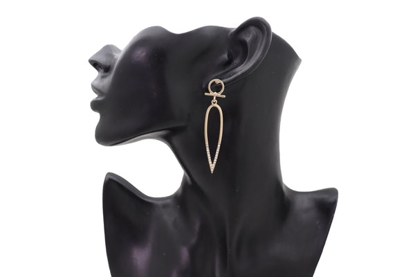 Brand New Women Hook Earrings Set Fashion Jewelry Bling Gold Metal Water Drop Cross Dangle