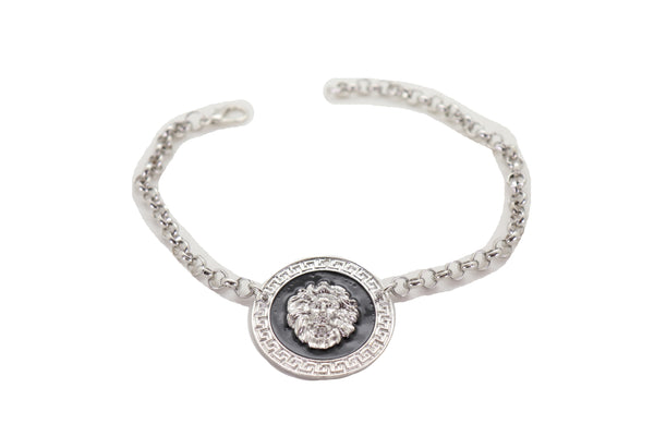 Brand New Women Silver Metal Chain Western Boot Bracelet Shoe Lion Coin Charm