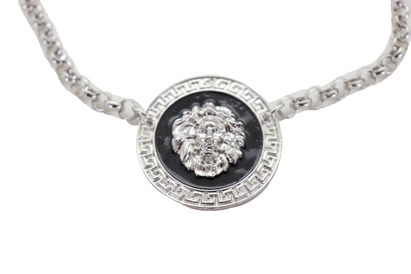 Brand New Women Silver Metal Chain Western Boot Bracelet Shoe Lion Coin Charm