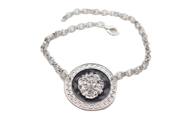 Brand New Women Silver Metal Chain Western Boot Bracelet Shoe Lion Coin Charm