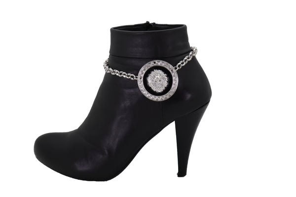 Brand New Women Silver Metal Chain Western Boot Bracelet Shoe Lion Coin Charm