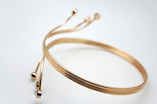 Gold Metal Cuff High Arm Bracelet Wrap Around Retro Silver New Women  Fashion Accessories Jewelry - alwaystyle4you - 3