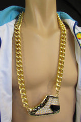 Long Gold Necklace Basketball Sneaker Tennis Shoe Pendant Hip Pop New Men Design - alwaystyle4you - 4
