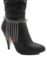Silver Metal Boot Chains Bracelet Fringes Anklet Dangle Shoe Charm New Women Western Style - alwaystyle4you - 12