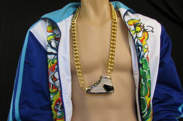 Long Gold Necklace Basketball Sneaker Tennis Shoe Pendant Hip Pop New Men Design - alwaystyle4you - 5