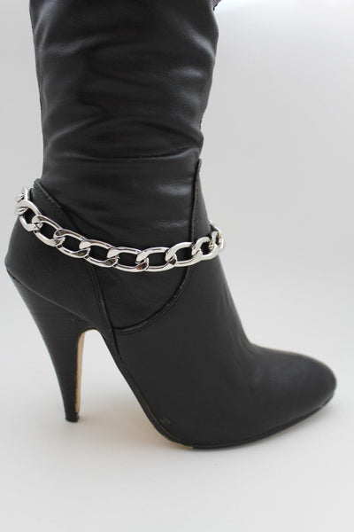 Gold / Silver Metal Chunky Boot Chain Bracelet Links Anklet Shoe Charm Hot Women Fashion - alwaystyle4you - 14