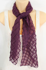 Blue Purple Green Red White Brown New Women Fashion Long Neck Scarf Soft Fabric Tie Wrap Geometric Mosaic Plaid - alwaystyle4you - 13