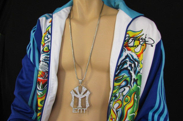 Gold Silver Metal Chains Long Fashion Necklace Large MY ENT Pendant New Men Biker Fashion - alwaystyle4you - 21