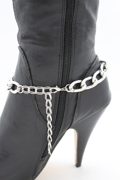 Gold / Silver Metal Chunky Boot Chain Bracelet Links Anklet Shoe Charm Hot Women Fashion - alwaystyle4you - 18
