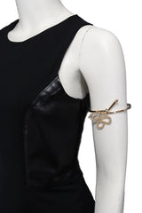 Gold Metal Cuff High Arm Bracelet Wrap Around Retro Silver Rhinestones New Women Fashion Jewelry - alwaystyle4you - 2