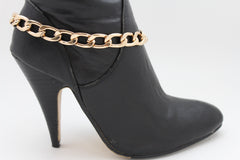 Gold / Silver Metal Chunky Boot Chain Bracelet Links Anklet Shoe Charm Hot Women Fashion - alwaystyle4you - 3