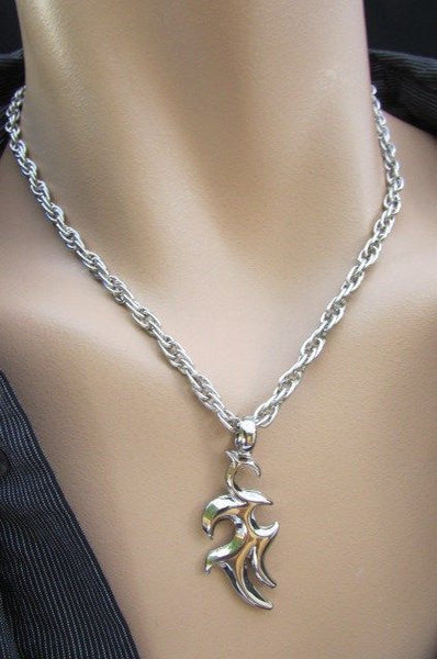 Chic Trendy Style Silver Chain Necklace Trible Pendant New Men Fashion #1 - alwaystyle4you - 7