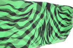 Green Neck Scarf Fabric Black Zebra Animal Print Pocket Square New Women Fashion - alwaystyle4you - 3