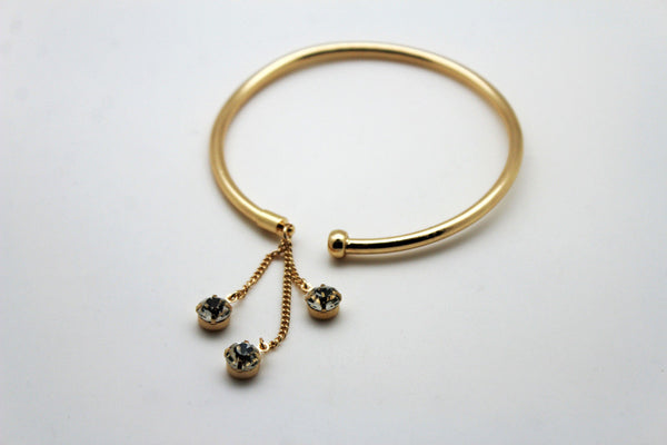 Gold Metal High Arm Cuff Bracelet Skinny Wrap Around Drop New Women Fashion Jewelry - alwaystyle4you - 3