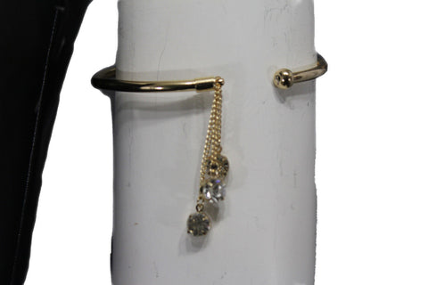 Gold Metal High Arm Cuff Bracelet Skinny Wrap Around Drop New Women Fashion Jewelry - alwaystyle4you - 1