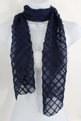 Blue Purple Green Red White Brown New Women Fashion Long Neck Scarf Soft Fabric Tie Wrap Geometric Mosaic Plaid - alwaystyle4you - 1
