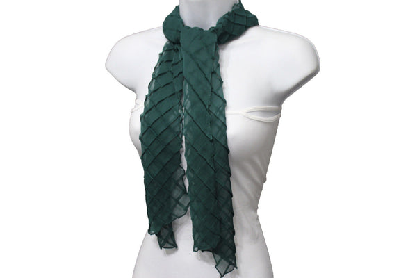 Blue Purple Green Red White Brown New Women Fashion Long Neck Scarf Soft Fabric Tie Wrap Geometric Mosaic Plaid - alwaystyle4you - 62