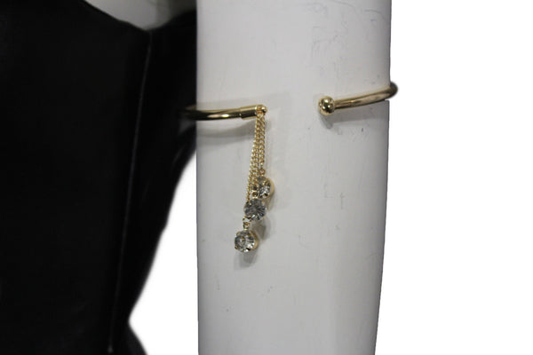 Gold Metal High Arm Cuff Bracelet Skinny Wrap Around Drop New Women Fashion Jewelry - alwaystyle4you - 5