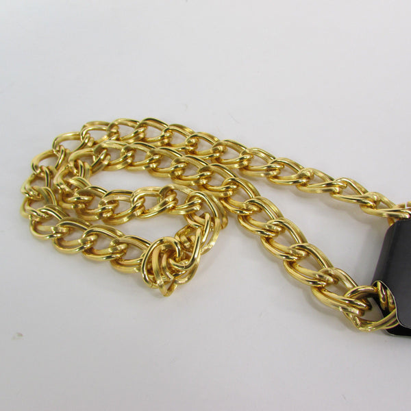 Gold Heavy Metal Double Chain Links Long Chunky Necklace Hip Hop New Men Fashion Accessories