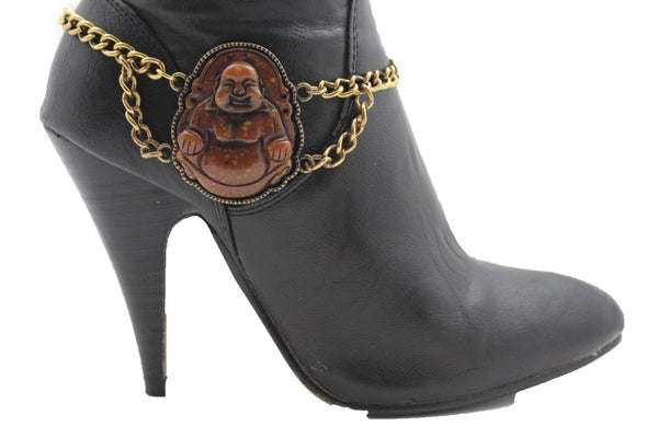 Gold Metal Boot Chain Bracelet Fat Buddha India Anklet Bohemian Shoe Charm New Women - alwaystyle4you - 9