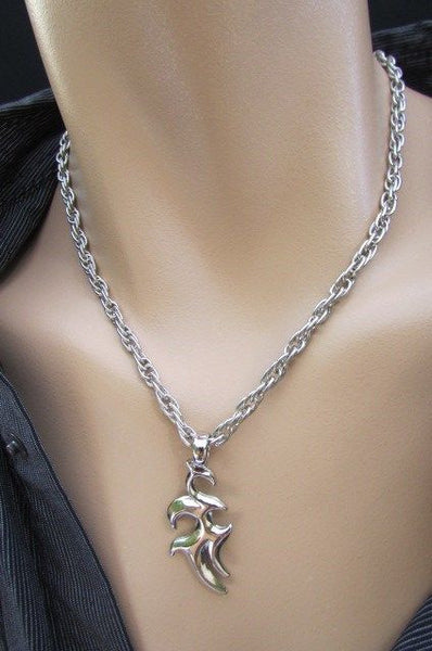 Chic Trendy Style Silver Chain Necklace Trible Pendant New Men Fashion #1 - alwaystyle4you - 11