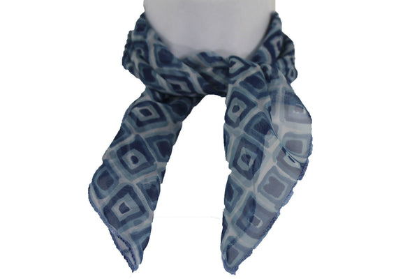 Green Blue Small Neck Scarf Fabric Geometric Square Print Pocket Square New Women Fashion - alwaystyle4you - 7