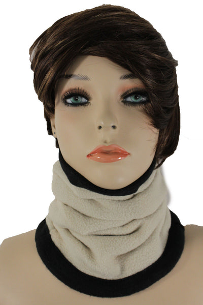 Black White Scarf Turtle Neck Warmer Head Cover Loop Mask Hat Sport Men Women Accessories