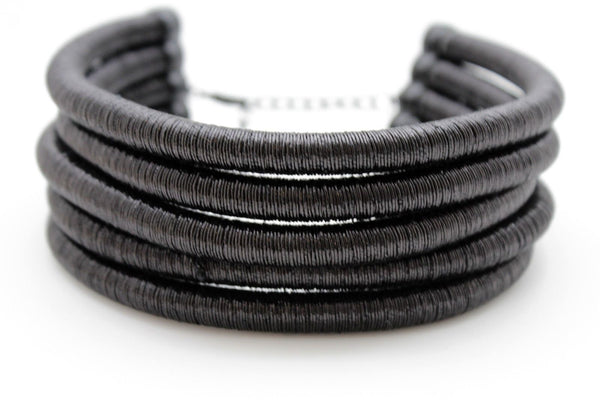 Black Short Fabric Wide 5 Strands Sexy Choker Necklace Earring Set New Women Fashion Accessories