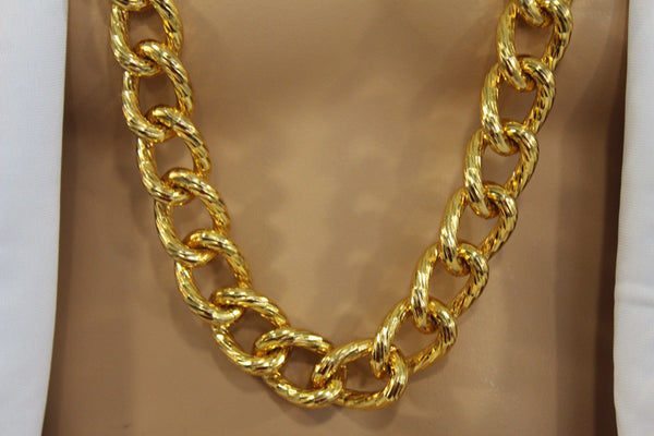 Chunky Metal Thick Chain Links Heavy Long Necklace Gold Hip Hop New Men Biker Fashion - alwaystyle4you - 5