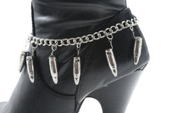 Silver Metal Boot Chain Bracelet Multi Gun Bullets Anklet Shoe Charm New Women Fashion Jewelry - alwaystyle4you - 3
