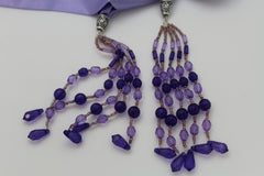 Cream - Off White / Light Purple / Green Long Tie Fringe Beads Hip Waist Belt Scarf New Women Fashion Accessories - alwaystyle4you - 16